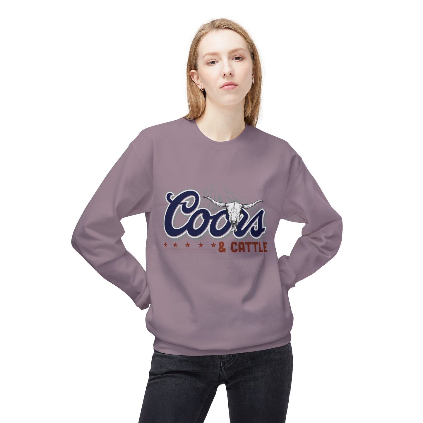 Unisex Midweight Softstyle Fleece Crewneck Sweatshirt Coors and Cattle 2