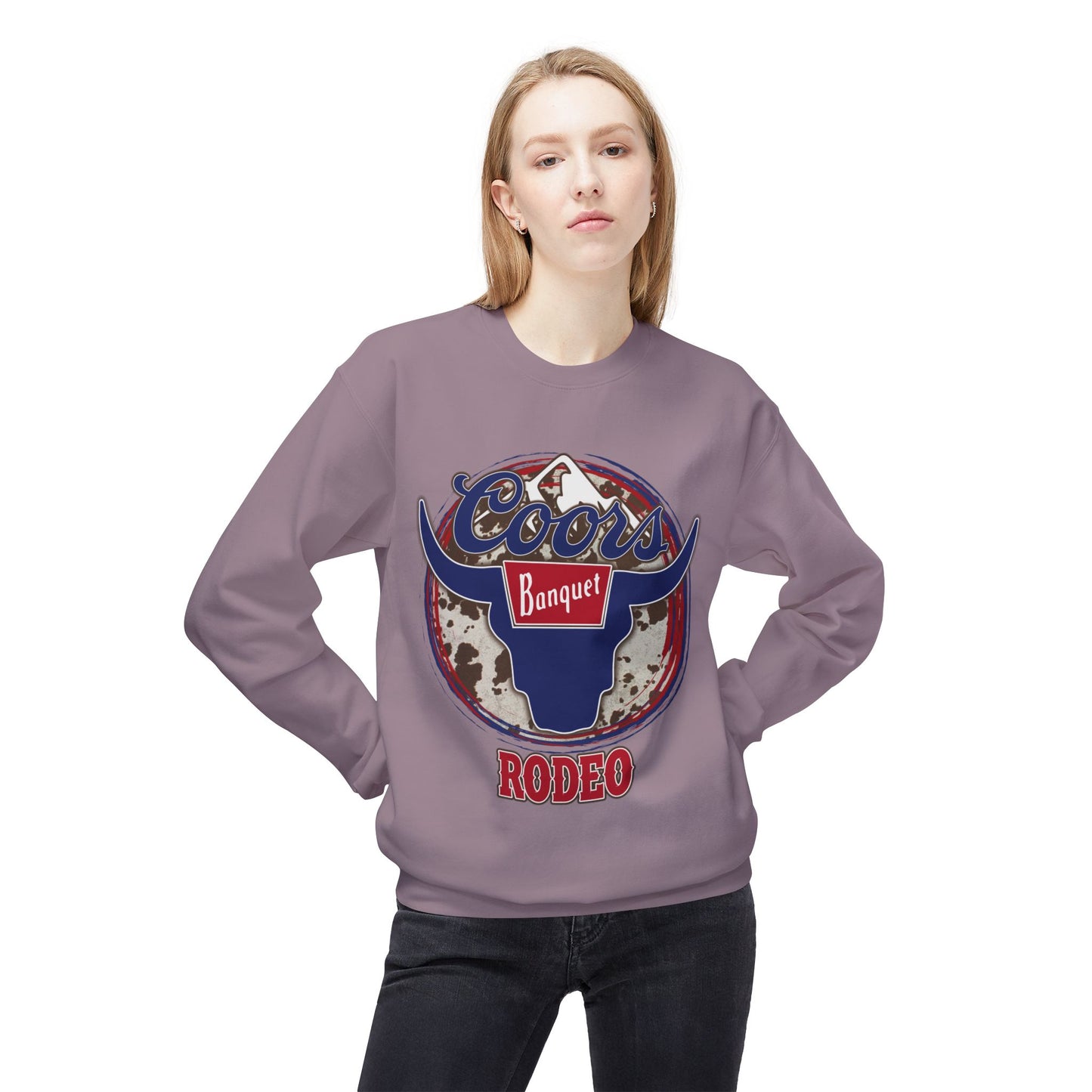 Unisex Midweight Softstyle Fleece Crewneck Sweatshirt Coors Rodeo