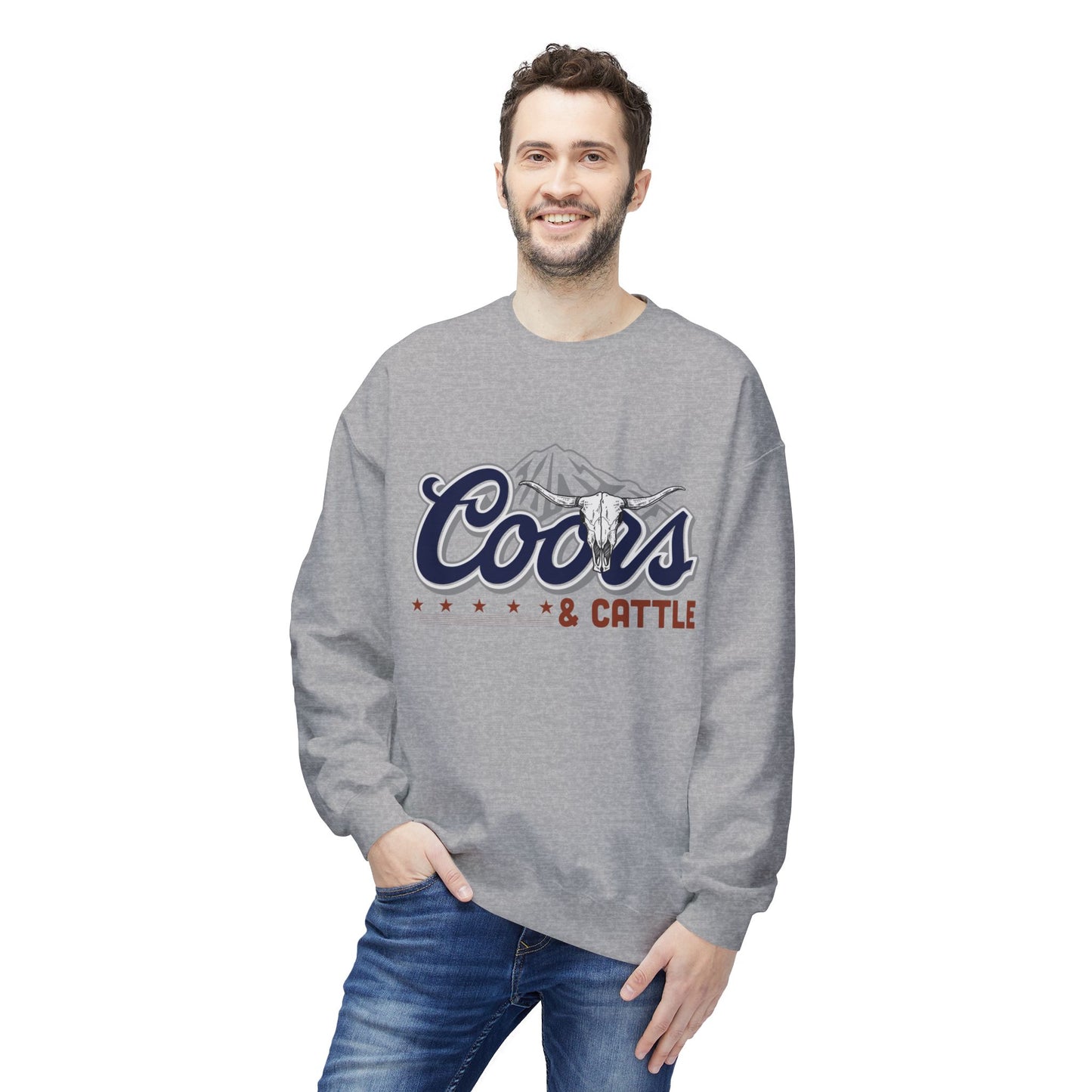 Unisex Midweight Softstyle Fleece Crewneck Sweatshirt Coors and Cattle 2