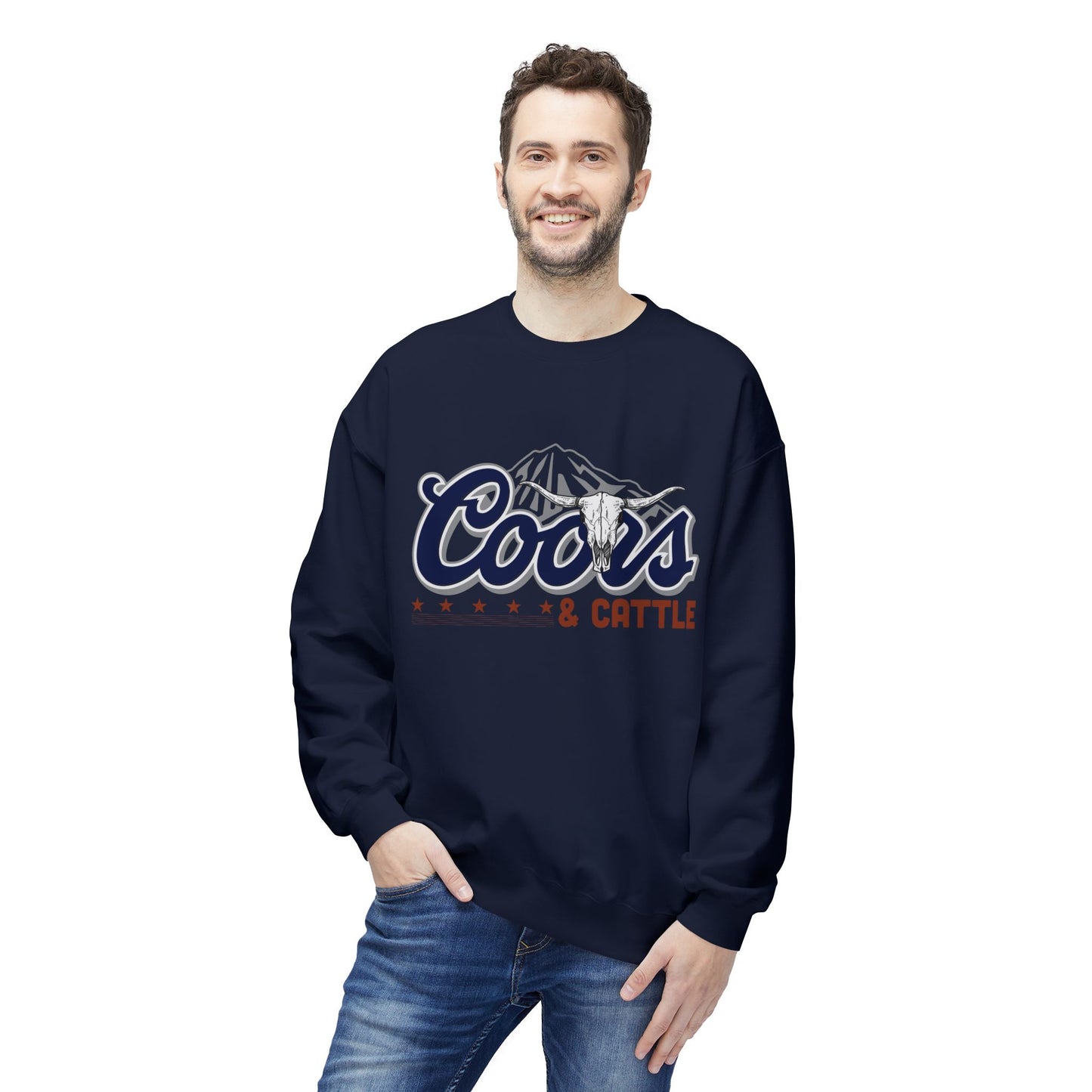 Unisex Midweight Softstyle Fleece Crewneck Sweatshirt Coors and Cattle 2