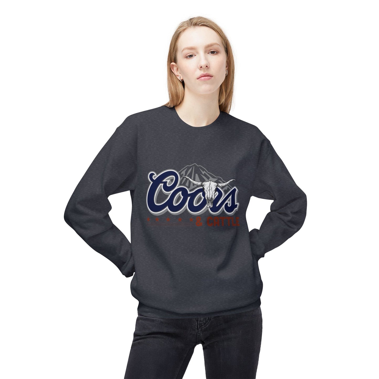 Unisex Midweight Softstyle Fleece Crewneck Sweatshirt Coors and Cattle 2