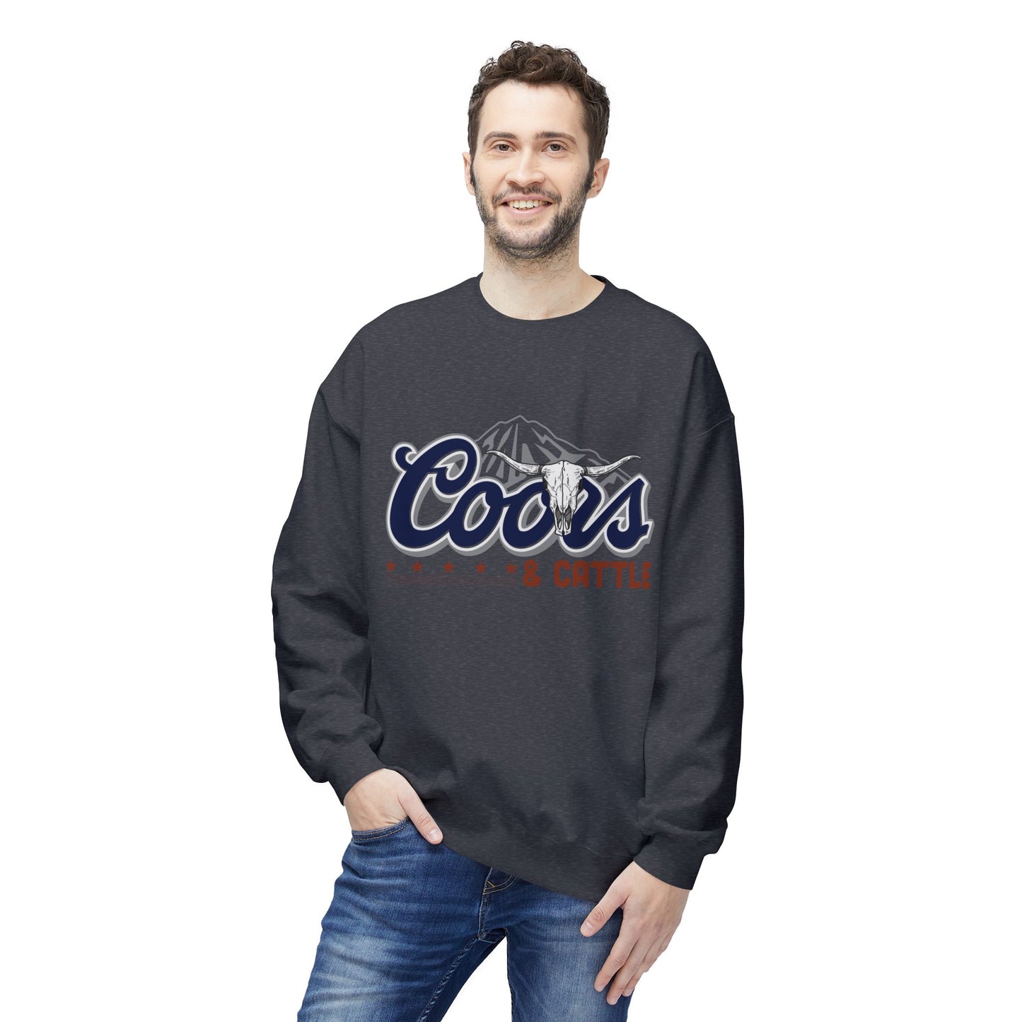 Unisex Midweight Softstyle Fleece Crewneck Sweatshirt Coors and Cattle 2