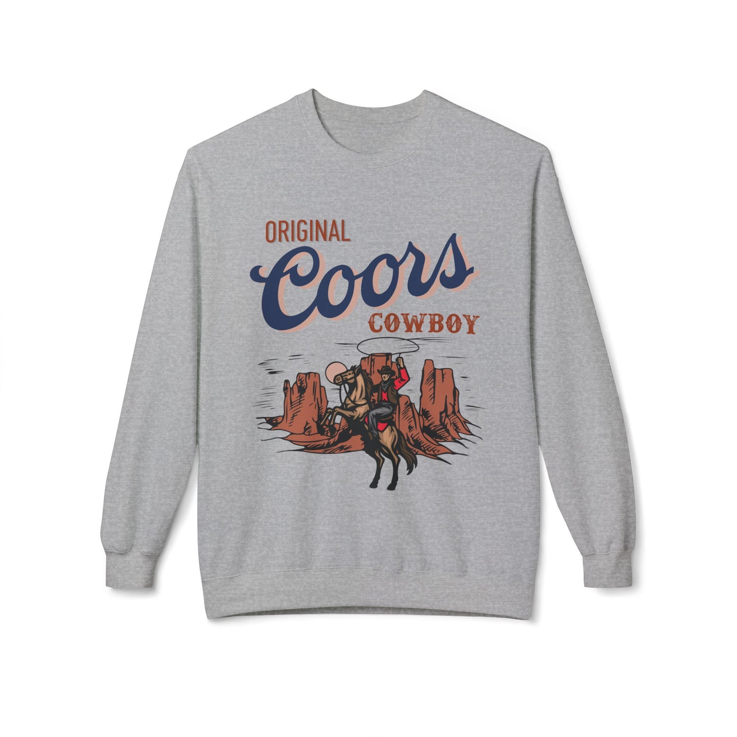 Unisex Midweight Softstyle Fleece Crewneck Sweatshirt Original Coors Cowboy