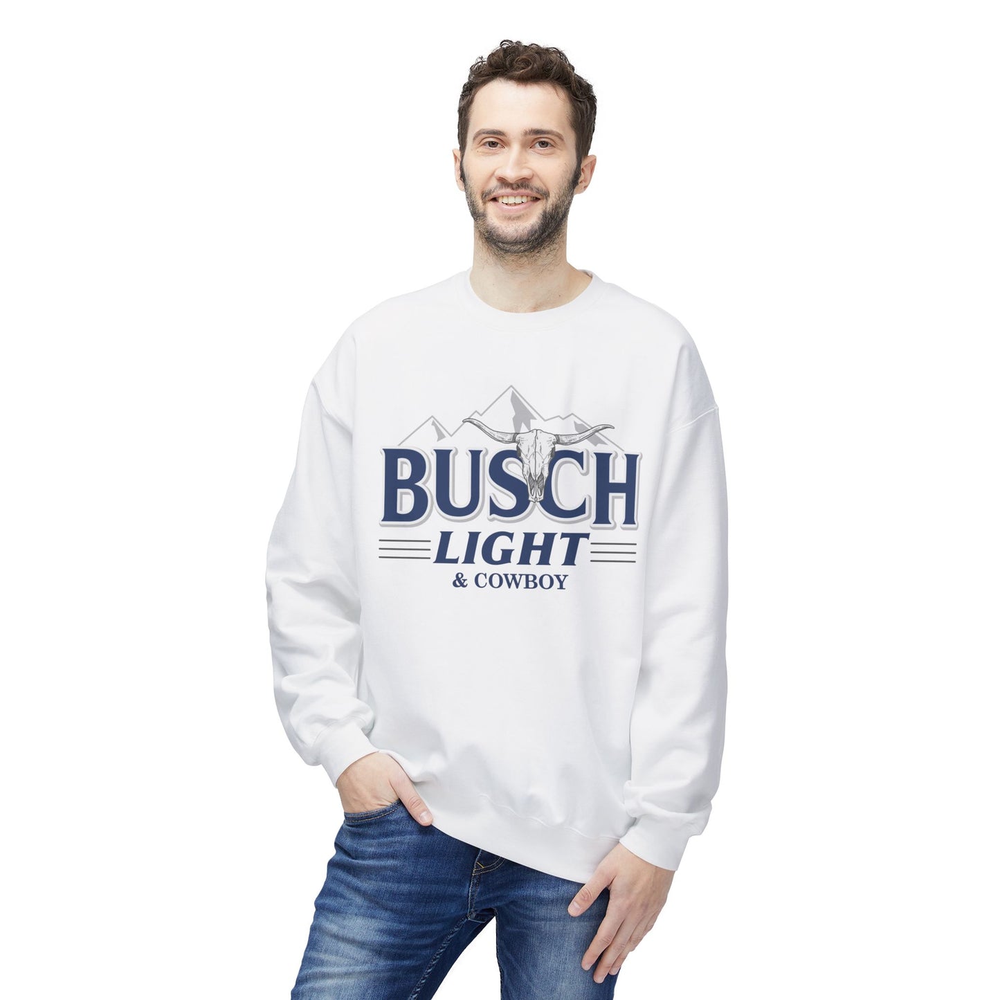 Unisex Midweight Softstyle Fleece Crewneck Sweatshirt Busch Light