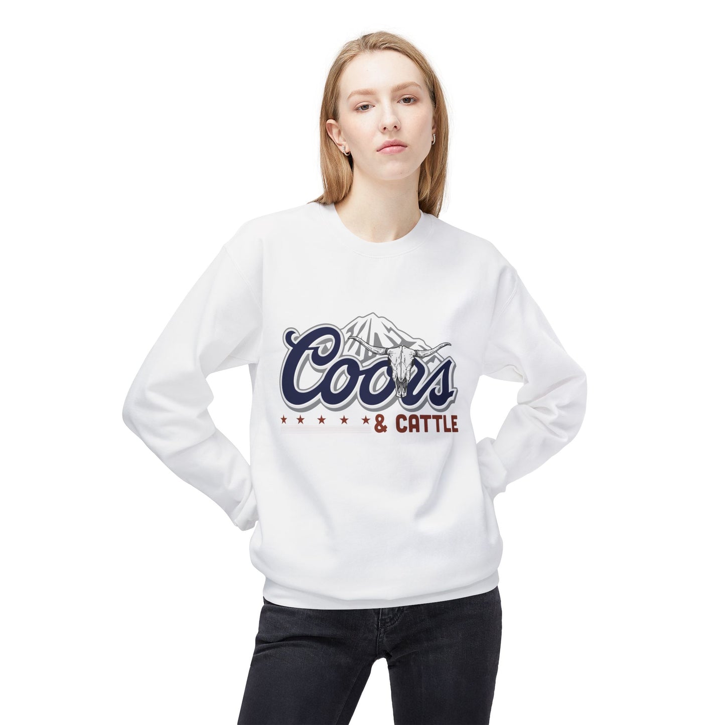 Unisex Midweight Softstyle Fleece Crewneck Sweatshirt Coors and Cattle 2