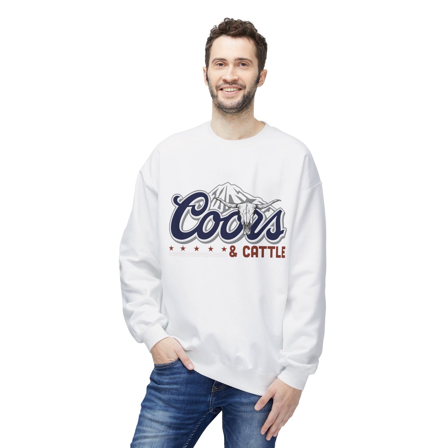 Unisex Midweight Softstyle Fleece Crewneck Sweatshirt Coors and Cattle 2