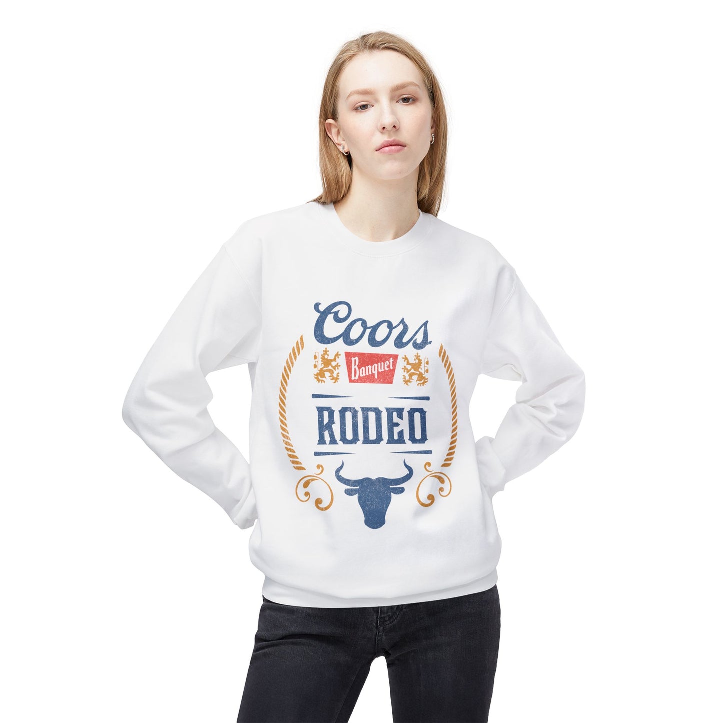 Unisex Midweight Softstyle Fleece Crewneck Sweatshirt Coors Banquet Rodeo