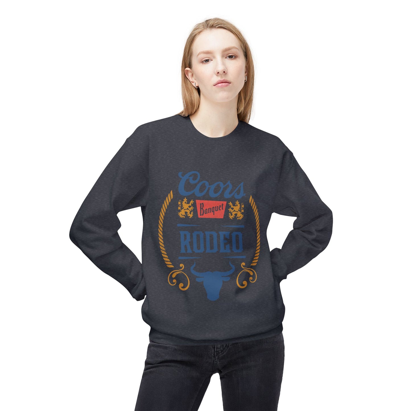 Unisex Midweight Softstyle Fleece Crewneck Sweatshirt Coors Banquet Rodeo