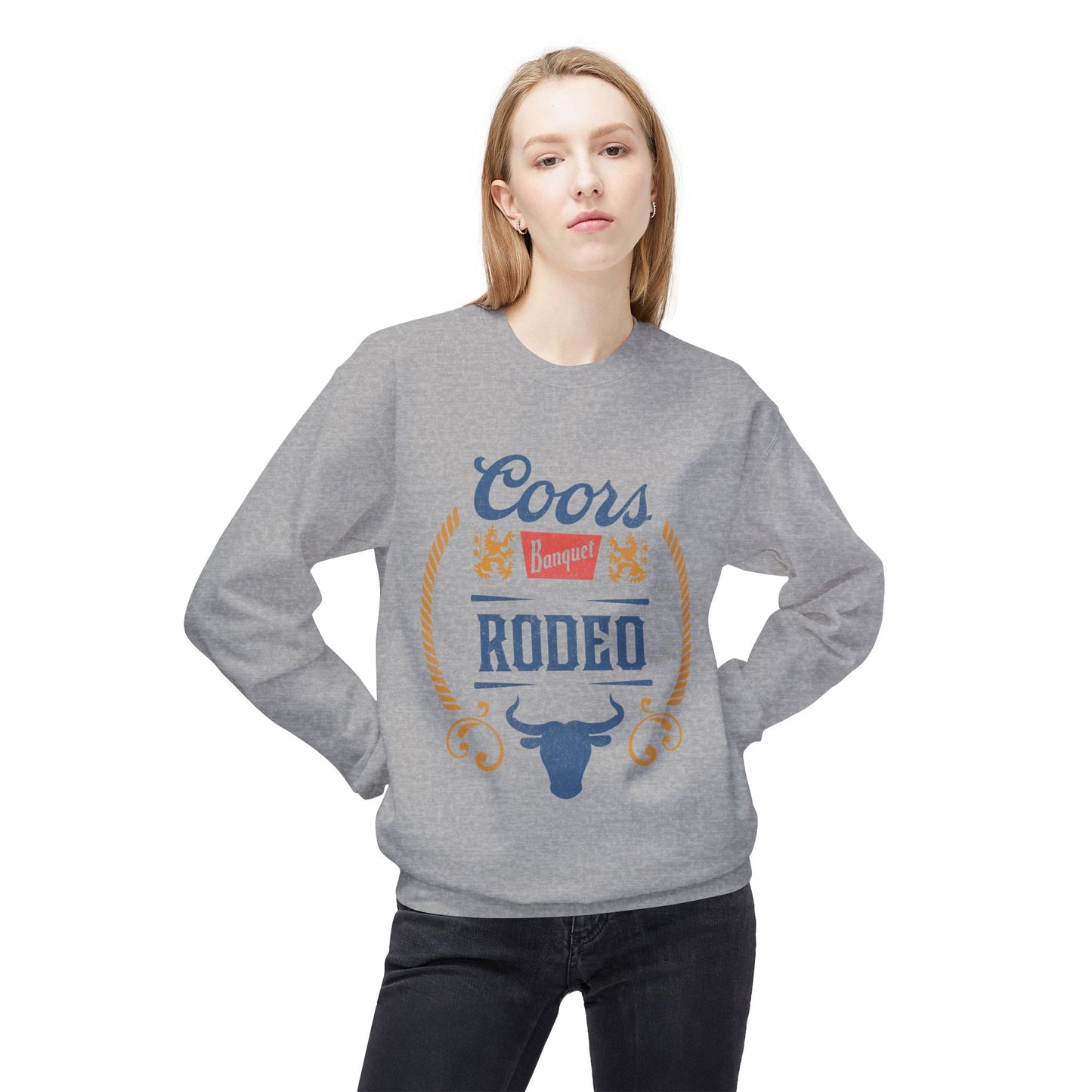 Unisex Midweight Softstyle Fleece Crewneck Sweatshirt Coors Banquet Rodeo