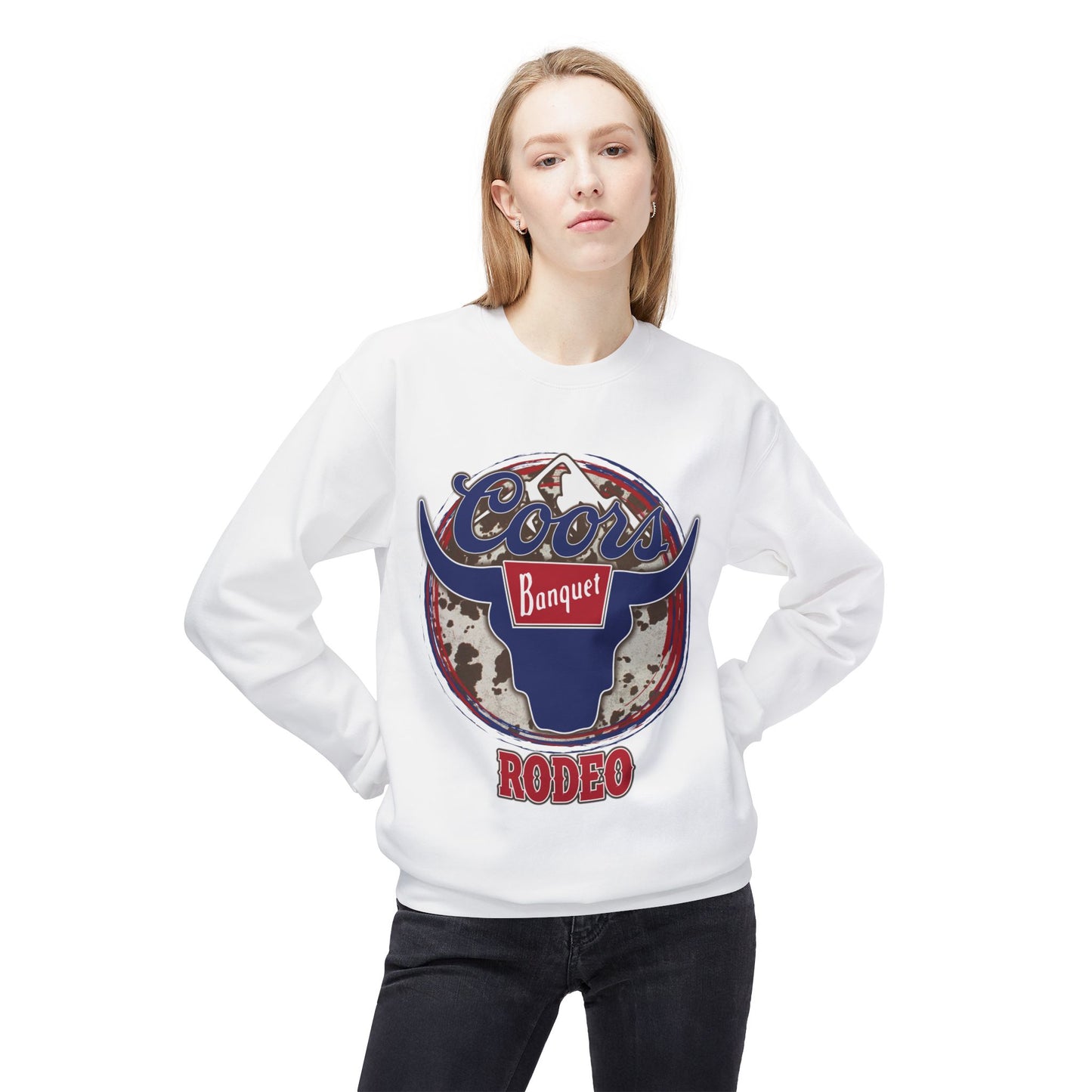 Unisex Midweight Softstyle Fleece Crewneck Sweatshirt Coors Rodeo