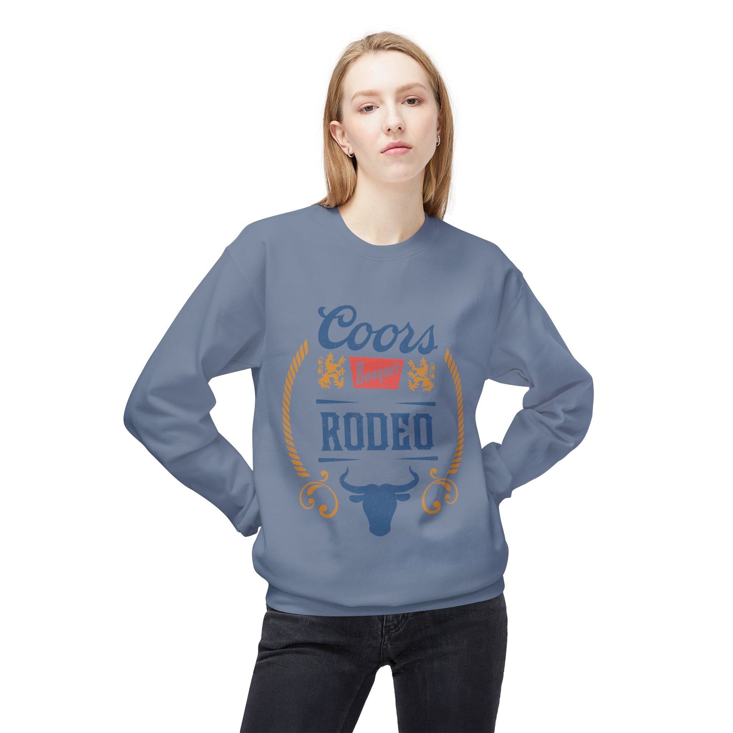 Unisex Midweight Softstyle Fleece Crewneck Sweatshirt Coors Banquet Rodeo