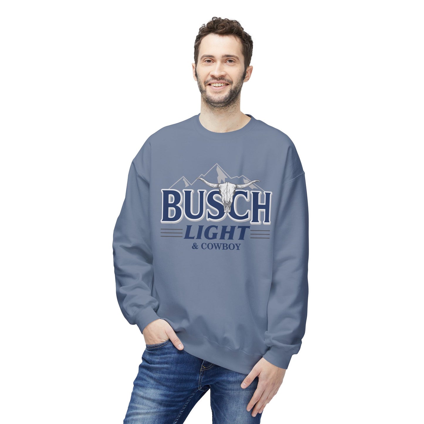 Unisex Midweight Softstyle Fleece Crewneck Sweatshirt Busch Light