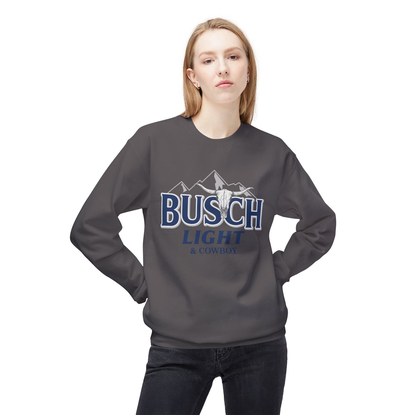 Unisex Midweight Softstyle Fleece Crewneck Sweatshirt Busch Light