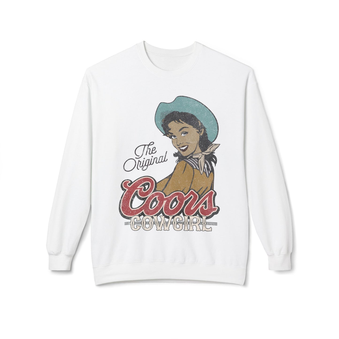 Unisex Midweight Softstyle Fleece Crewneck Sweatshirt Coors Original Cowgirl