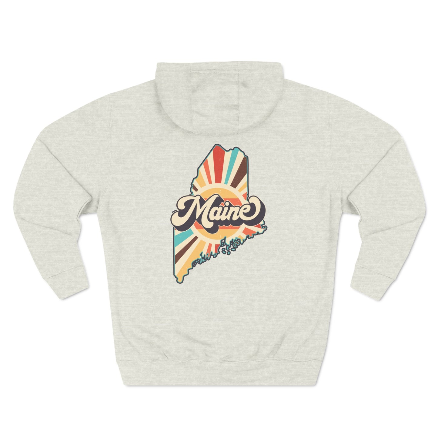 Three-Panel Fleece Retro Maine Hoodie