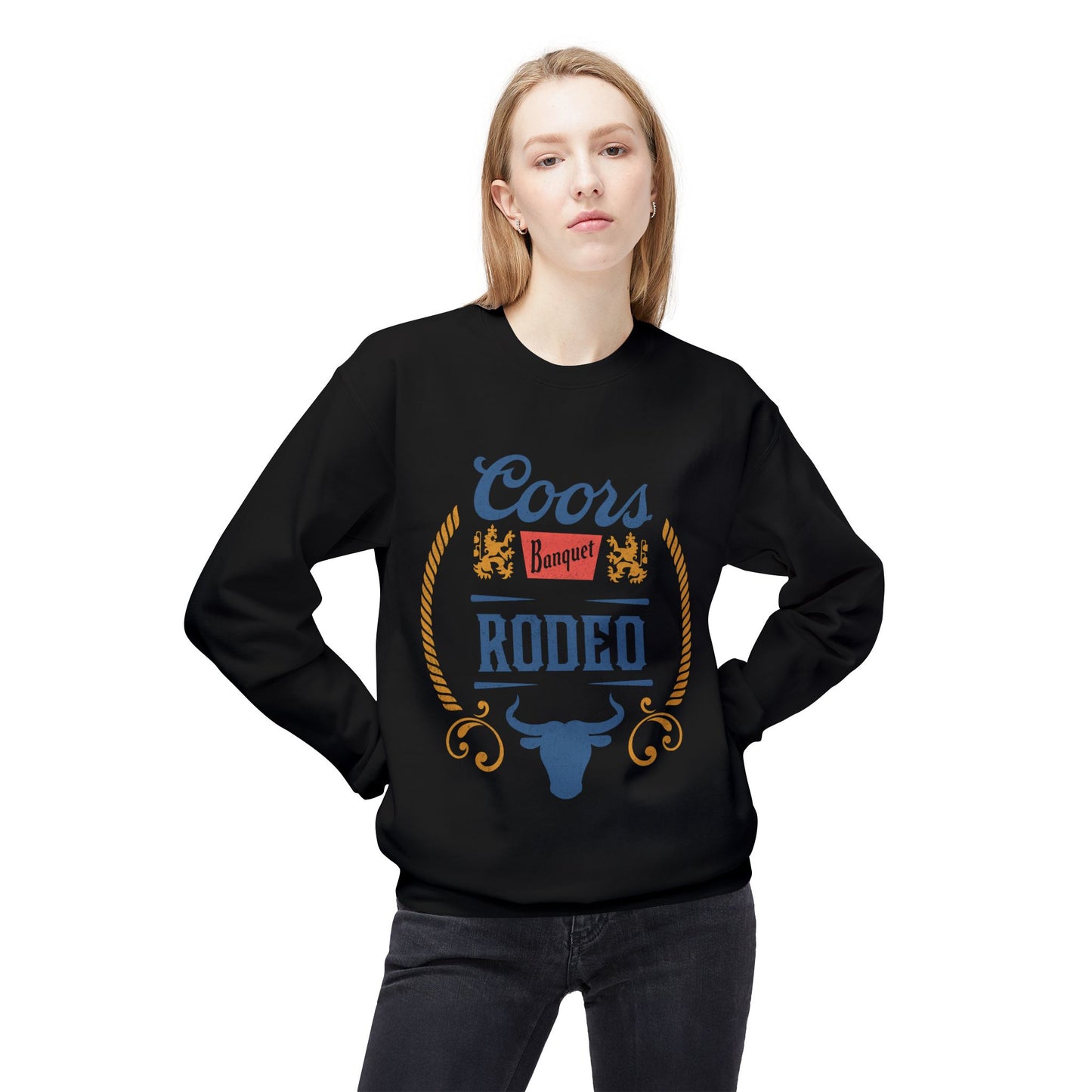 Unisex Midweight Softstyle Fleece Crewneck Sweatshirt Coors Banquet Rodeo