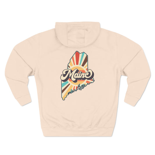 Three-Panel Fleece Retro Maine Hoodie