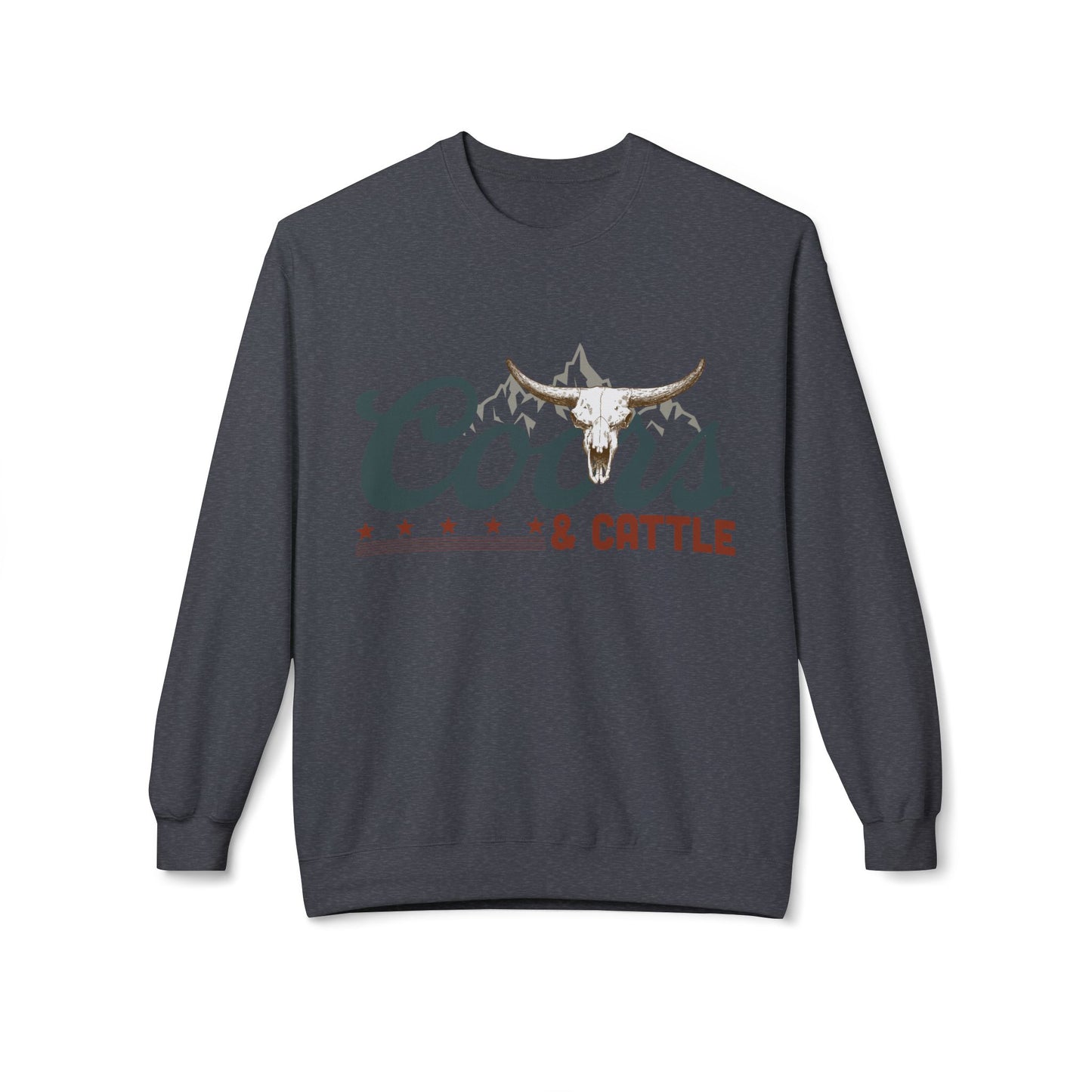 Unisex Midweight Softstyle Fleece Crewneck Sweatshirt Coors and Cattle