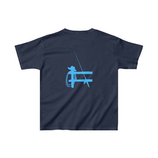 Kids Fishing Cotton Blue Logo Tee