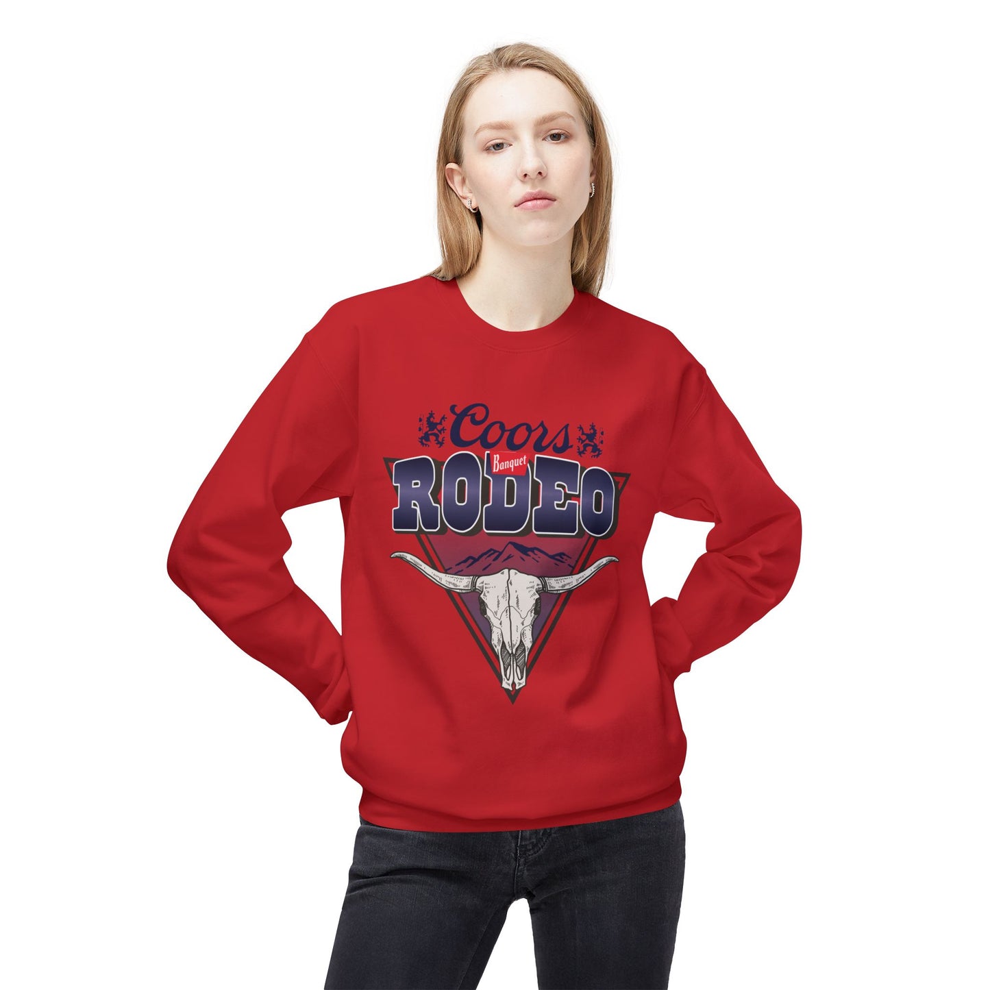 Unisex Midweight Softstyle Fleece Crewneck Sweatshirt Coors Banquet Rodeo