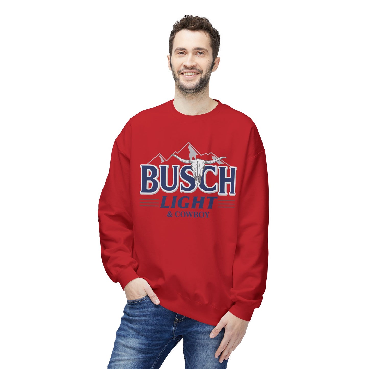 Unisex Midweight Softstyle Fleece Crewneck Sweatshirt Busch Light