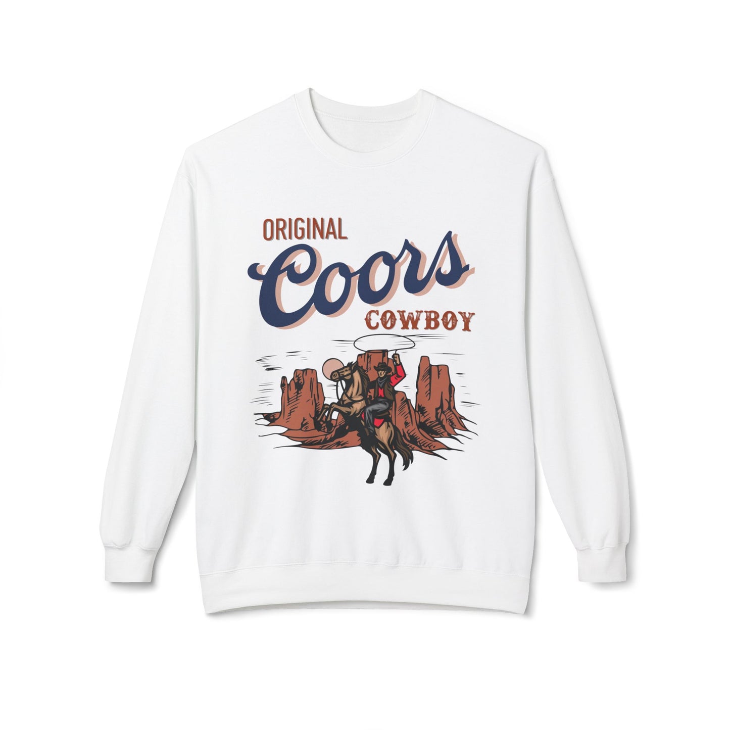 Unisex Midweight Softstyle Fleece Crewneck Sweatshirt Original Coors Cowboy