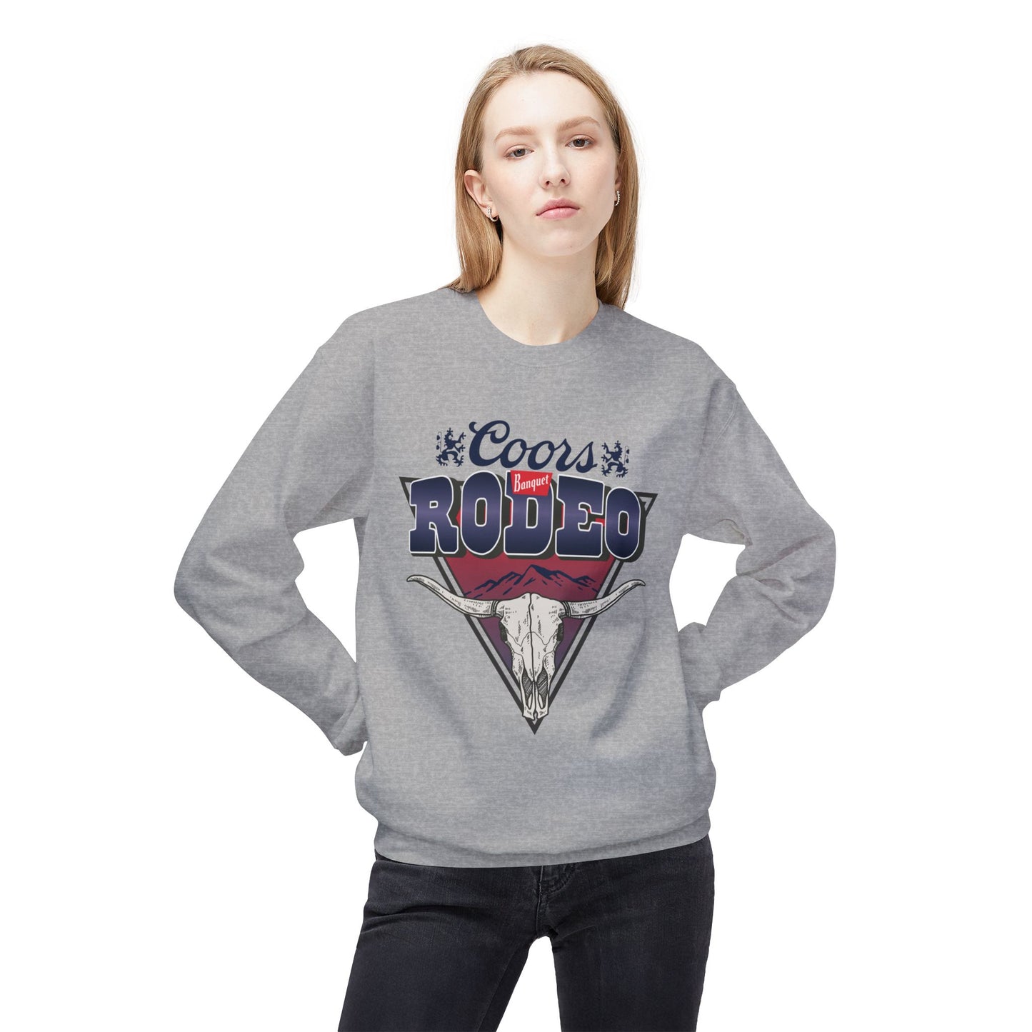 Unisex Midweight Softstyle Fleece Crewneck Sweatshirt Coors Banquet Rodeo