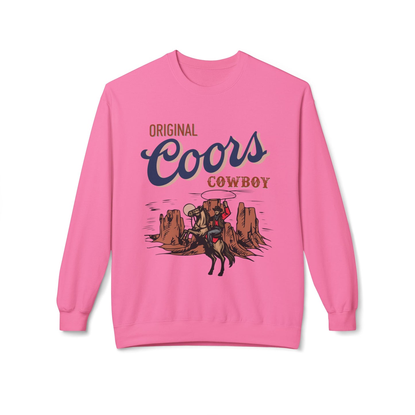 Unisex Midweight Softstyle Fleece Crewneck Sweatshirt Original Coors Cowboy