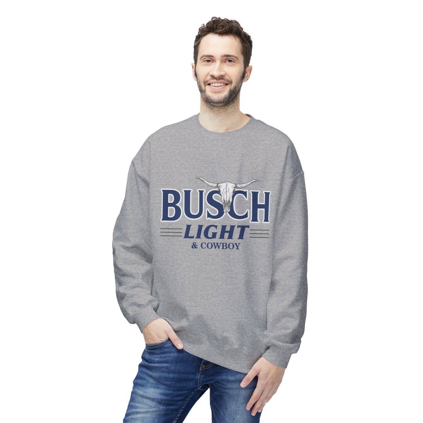 Unisex Midweight Softstyle Fleece Crewneck Sweatshirt Busch Light