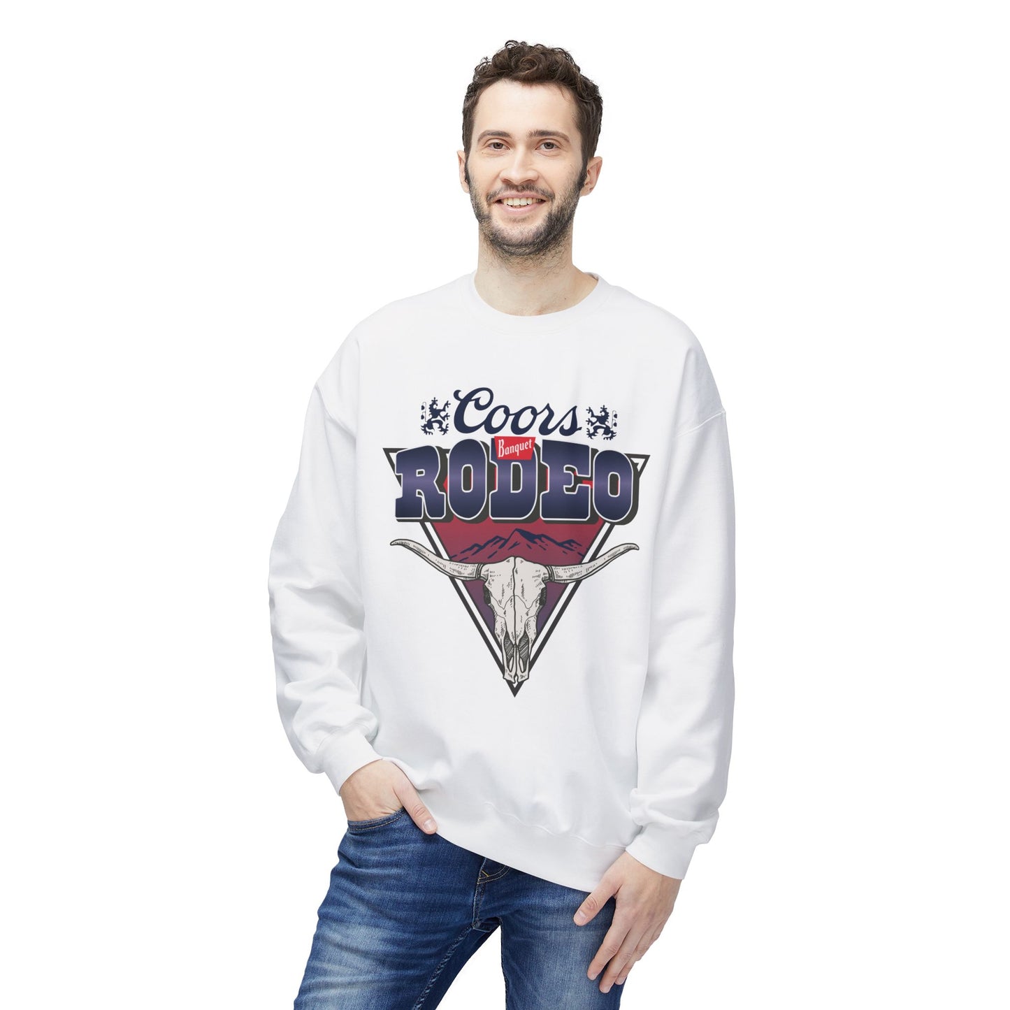 Unisex Midweight Softstyle Fleece Crewneck Sweatshirt Coors Banquet Rodeo