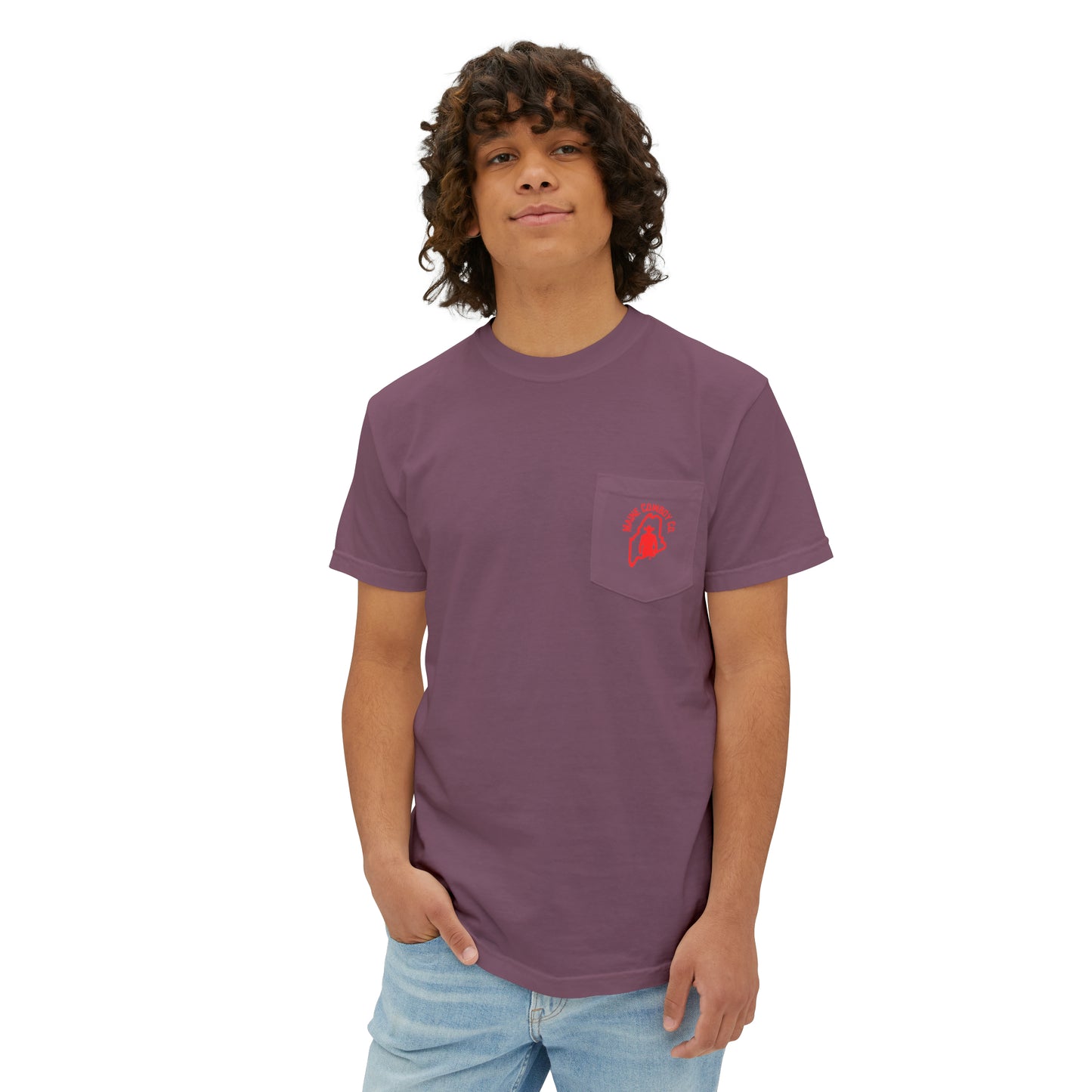 Pocket T-Shirt with Red Logo