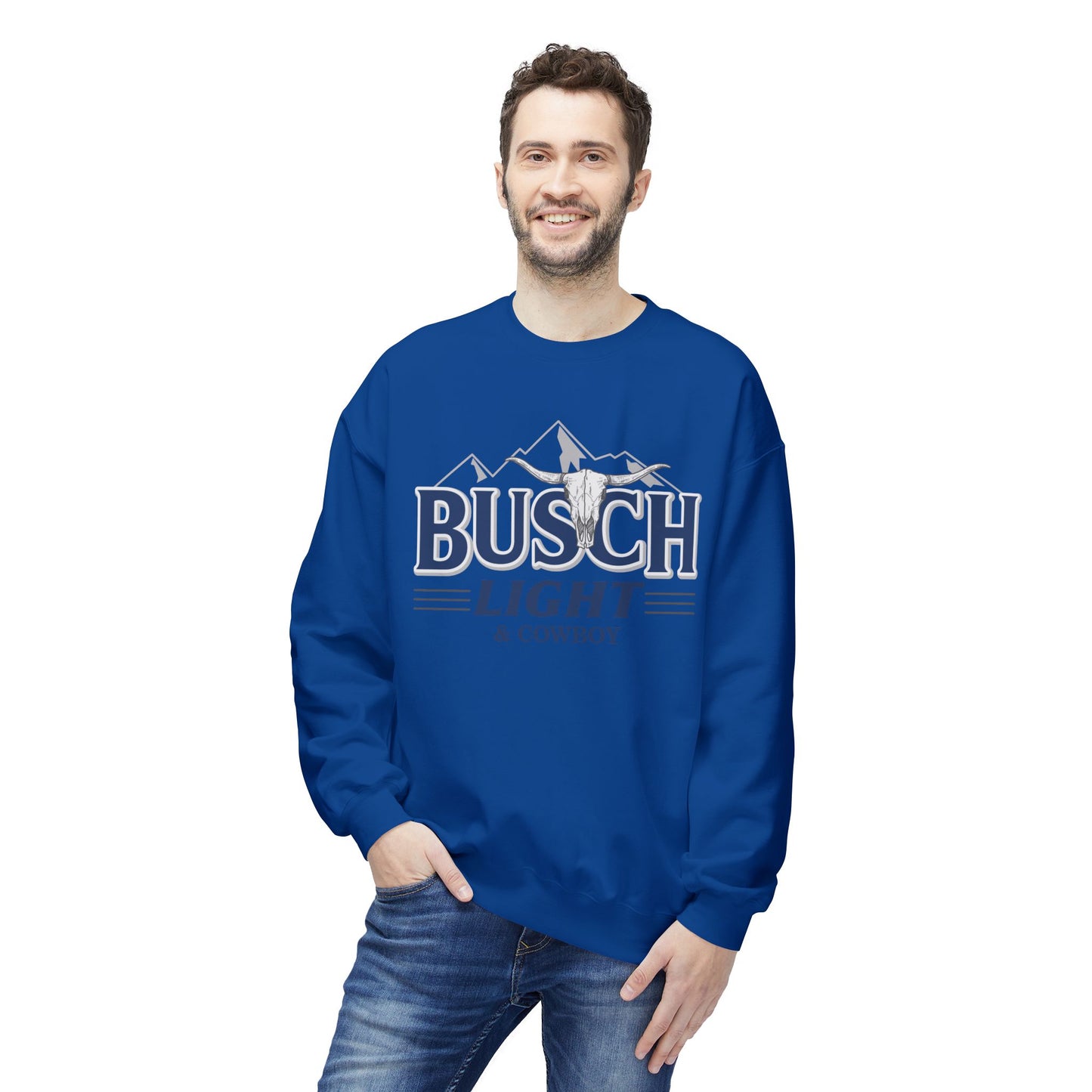 Unisex Midweight Softstyle Fleece Crewneck Sweatshirt Busch Light