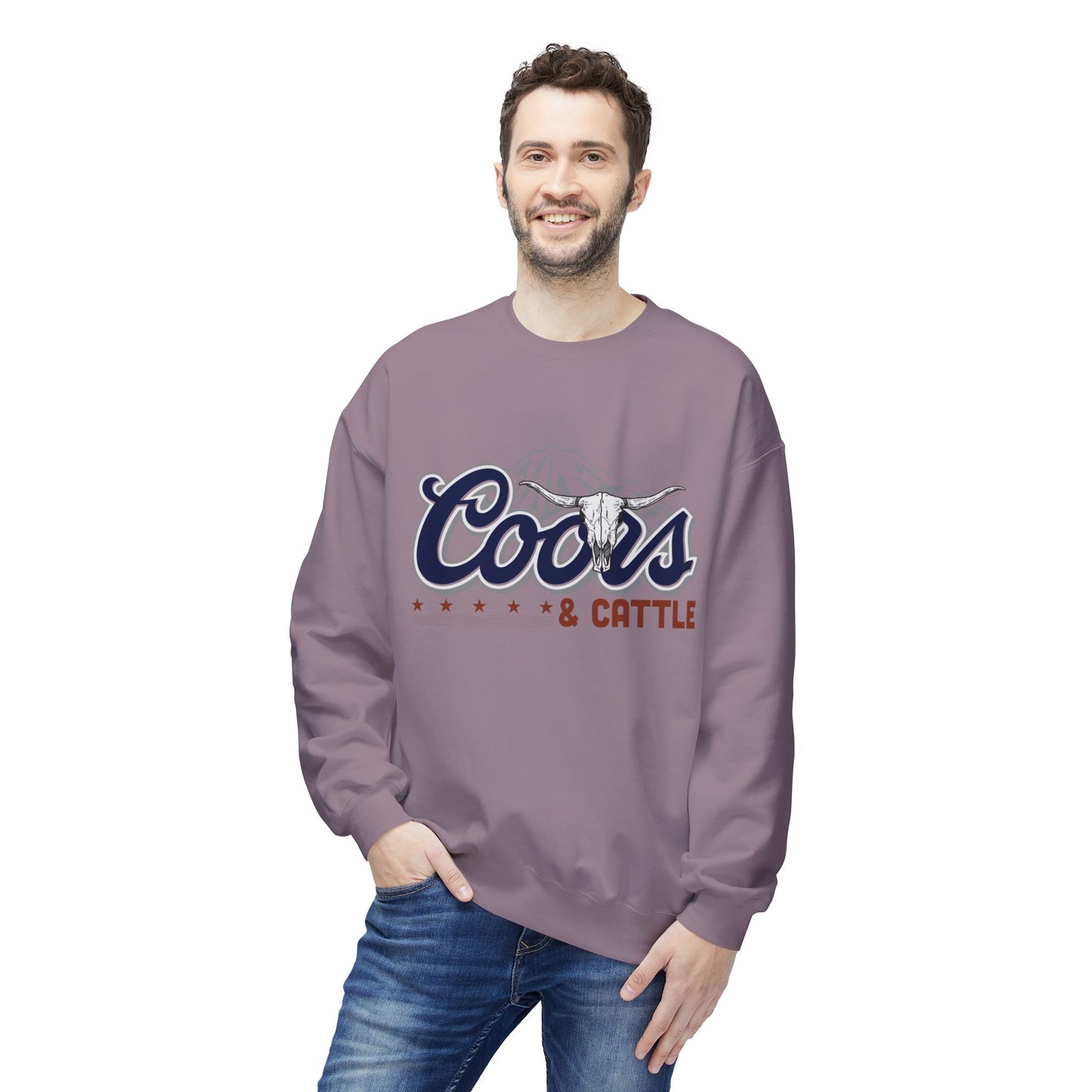 Unisex Midweight Softstyle Fleece Crewneck Sweatshirt Coors and Cattle 2