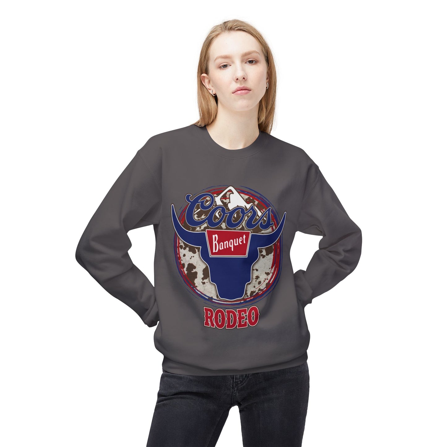 Unisex Midweight Softstyle Fleece Crewneck Sweatshirt Coors Rodeo