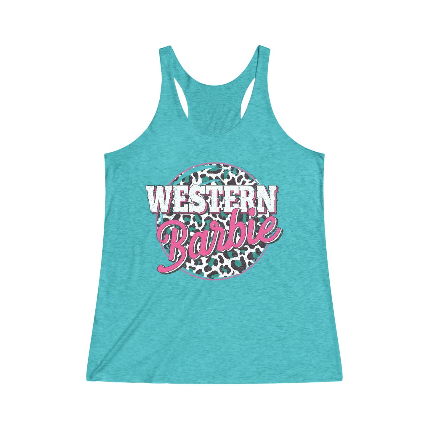 Tri-Blend Racerback Western Barbie Tank