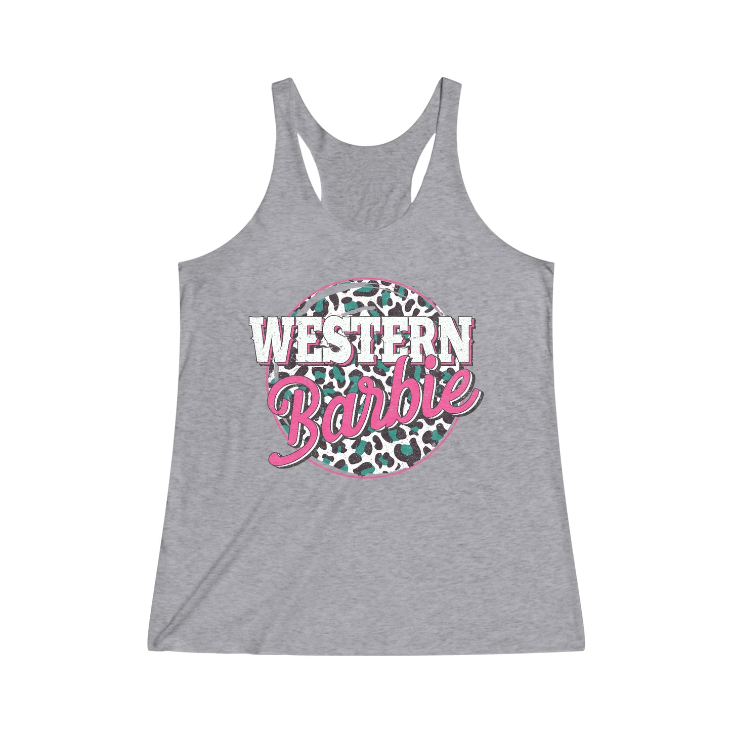 Tri-Blend Racerback Western Barbie Tank