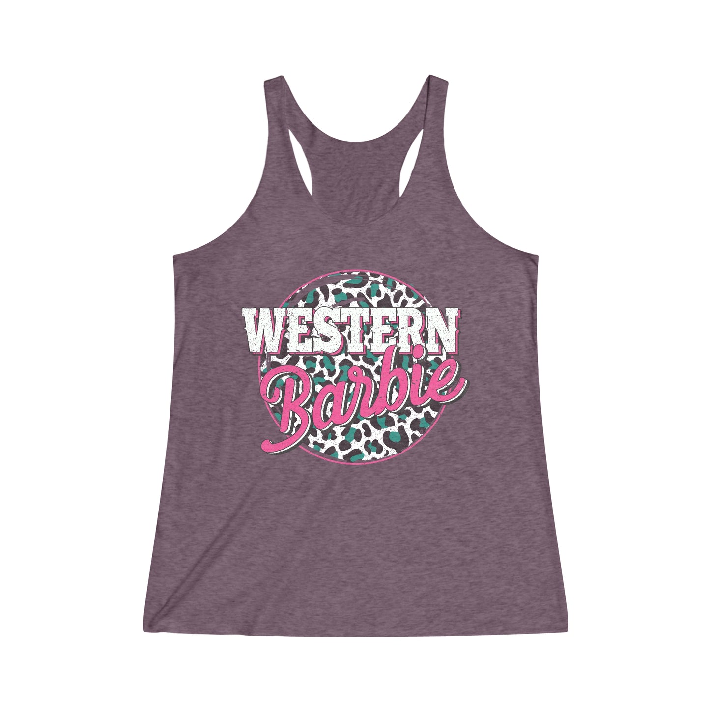 Tri-Blend Racerback Western Barbie Tank