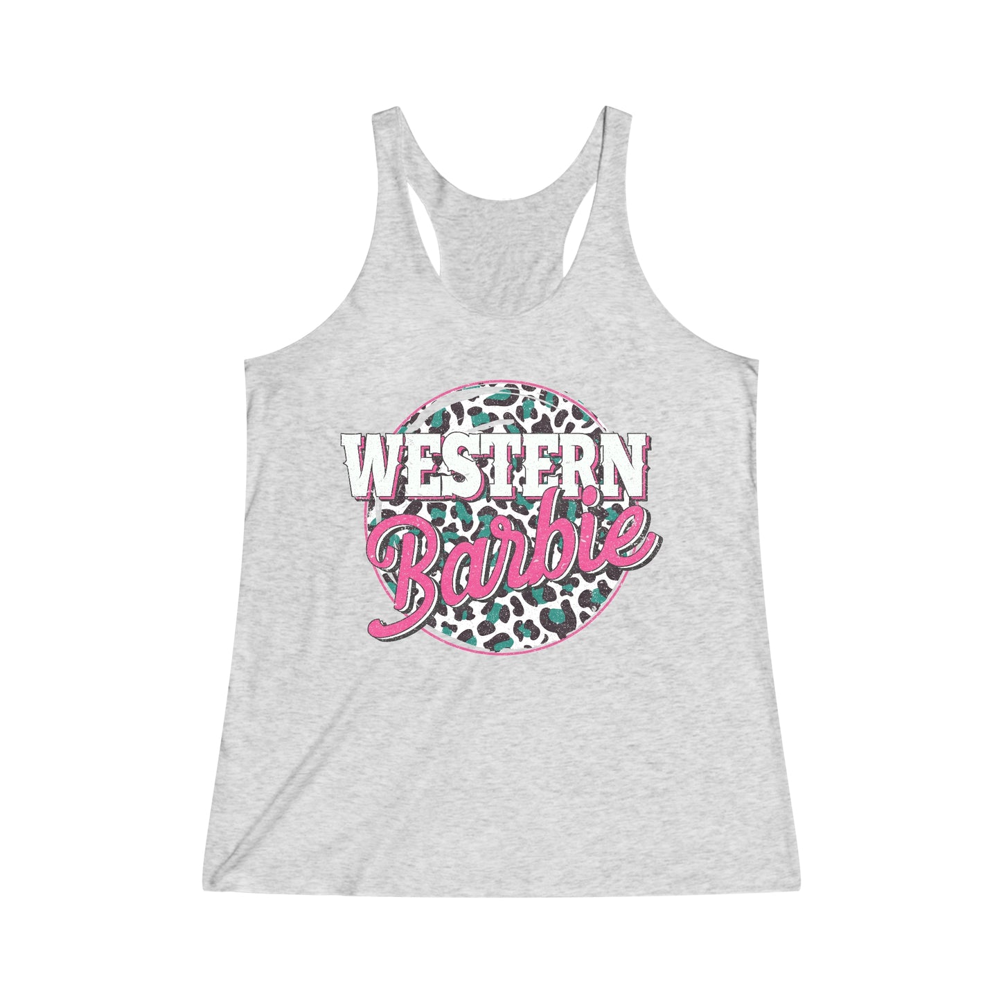 Tri-Blend Racerback Western Barbie Tank