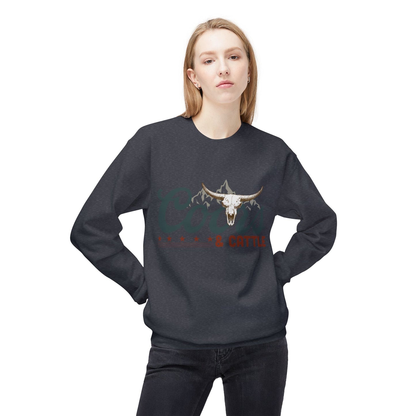 Unisex Midweight Softstyle Fleece Crewneck Sweatshirt Coors and Cattle