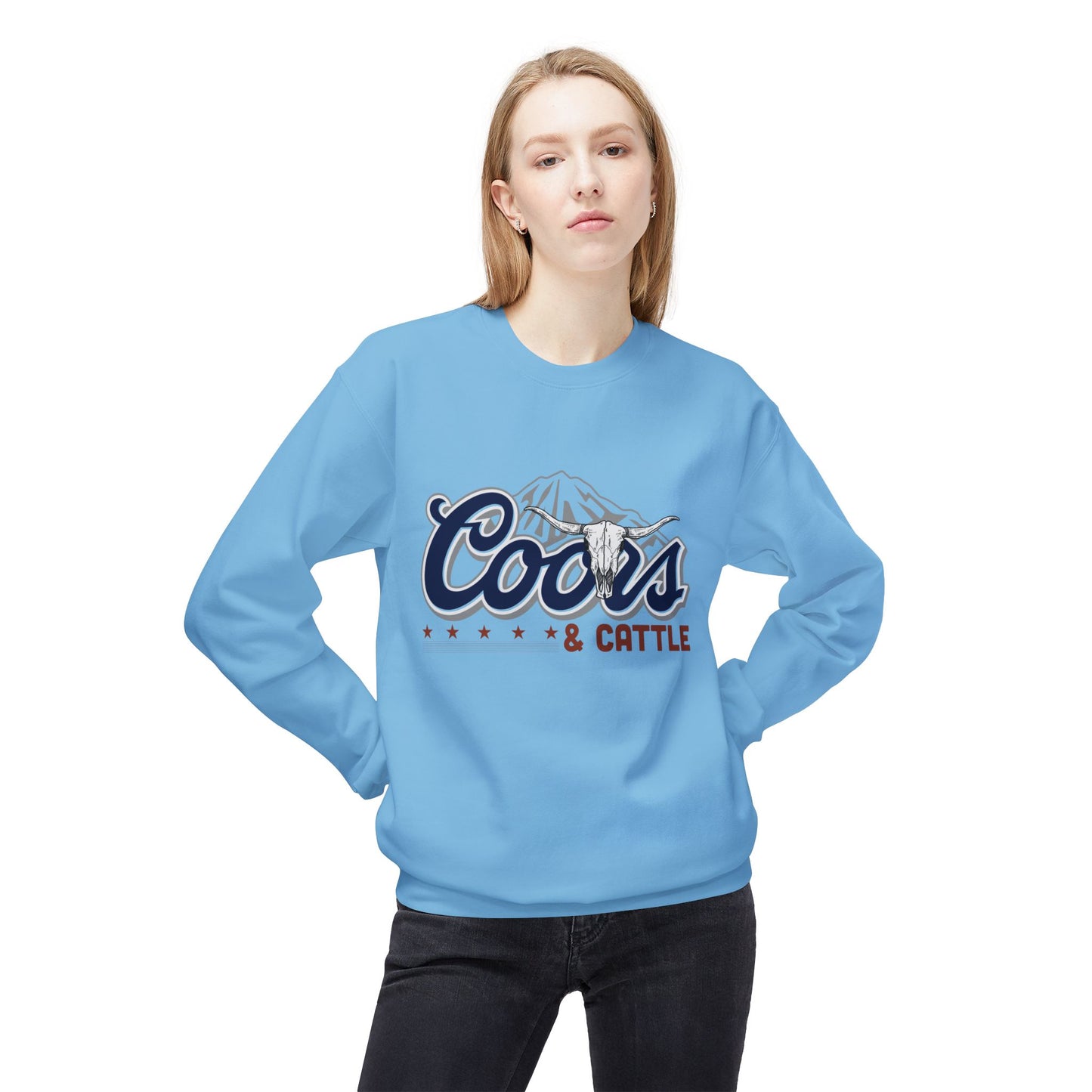 Unisex Midweight Softstyle Fleece Crewneck Sweatshirt Coors and Cattle 2