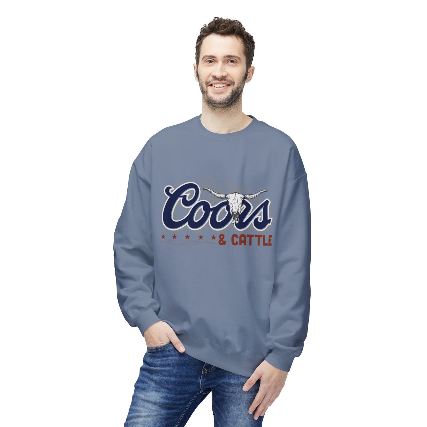 Unisex Midweight Softstyle Fleece Crewneck Sweatshirt Coors and Cattle 2