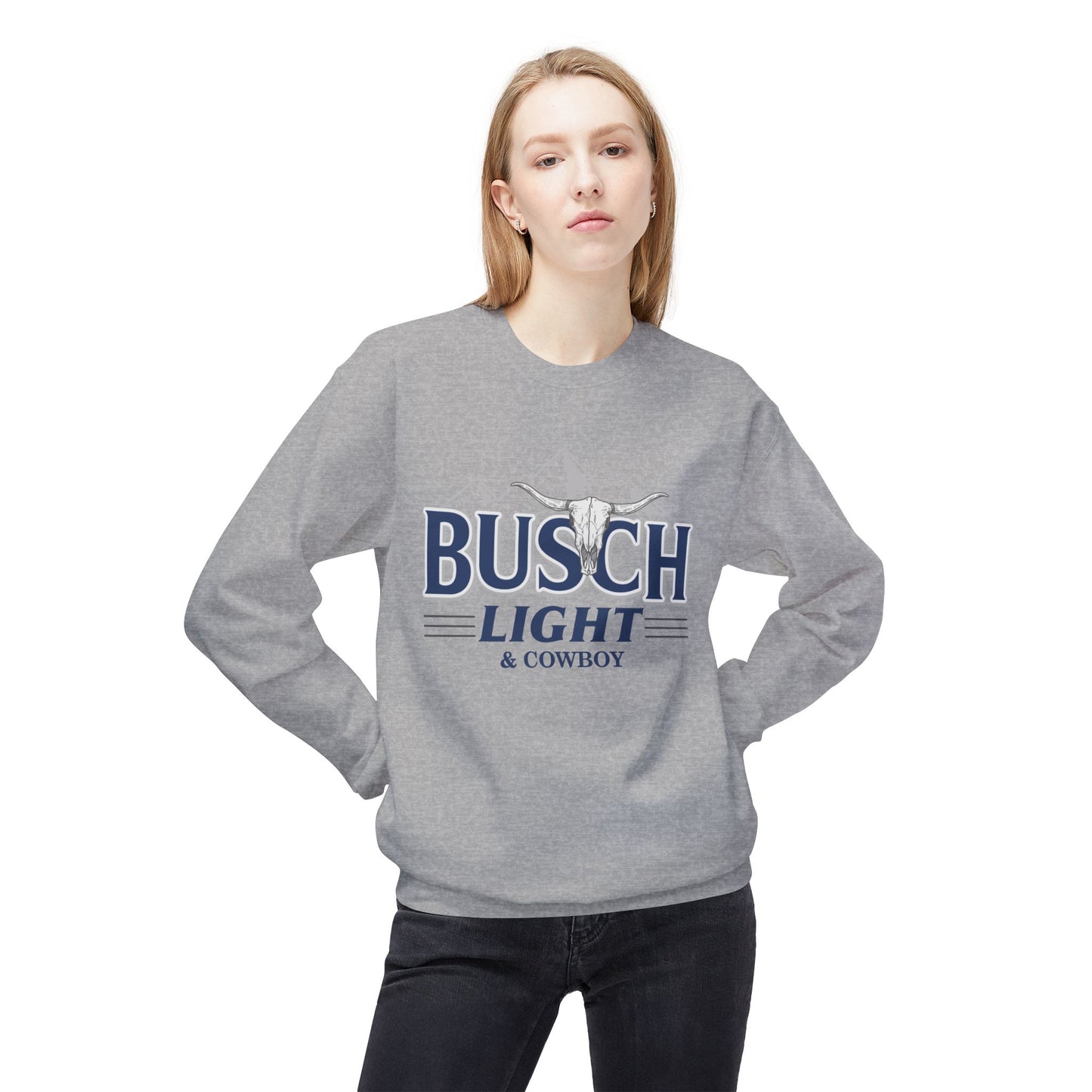 Unisex Midweight Softstyle Fleece Crewneck Sweatshirt Busch Light