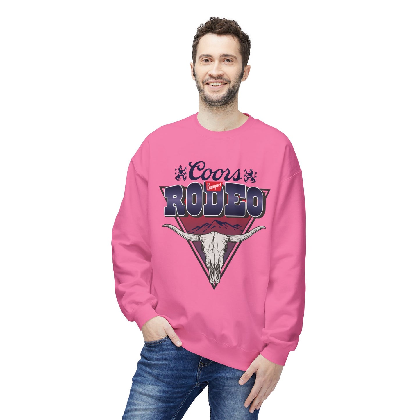 Unisex Midweight Softstyle Fleece Crewneck Sweatshirt Coors Banquet Rodeo