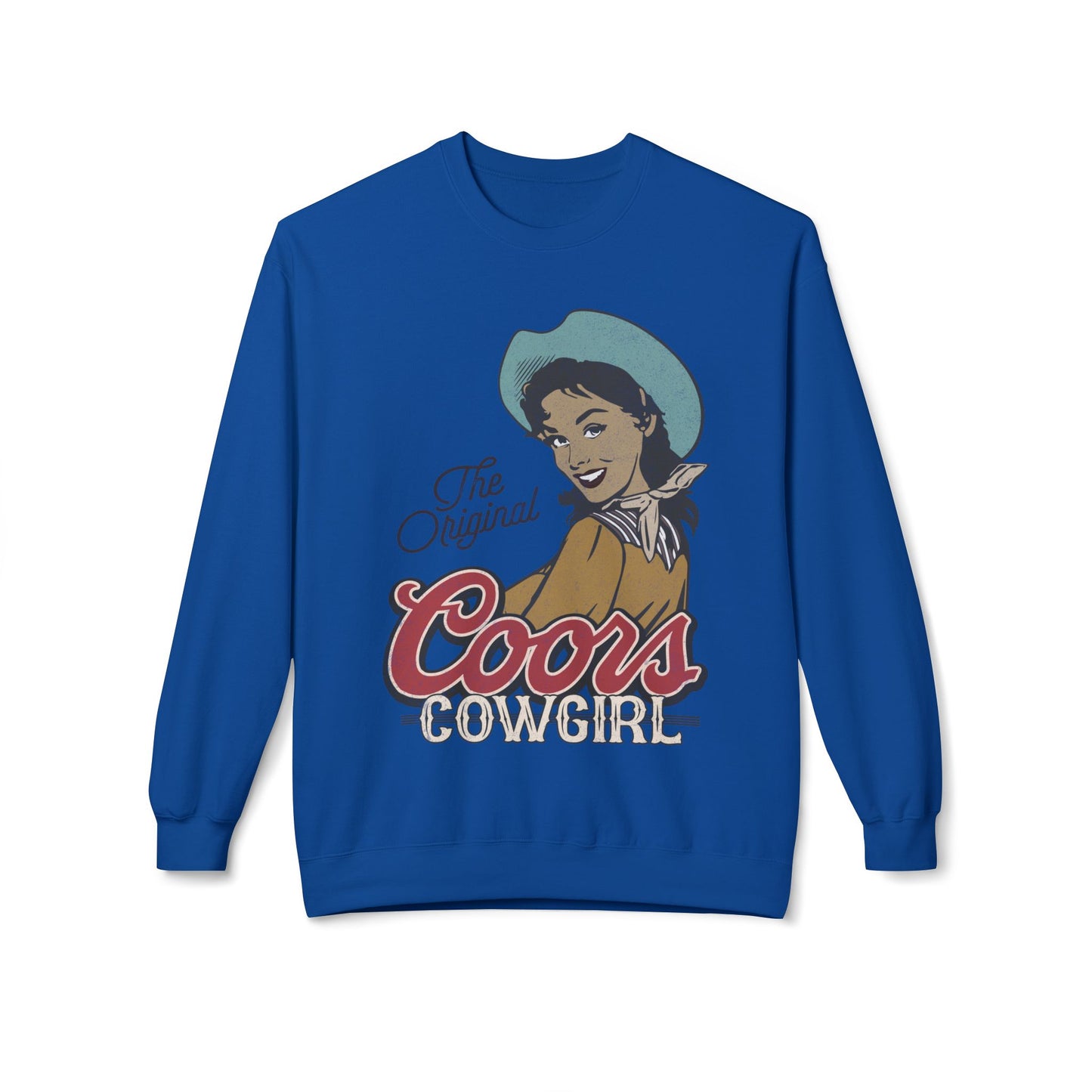 Unisex Midweight Softstyle Fleece Crewneck Sweatshirt Coors Original Cowgirl