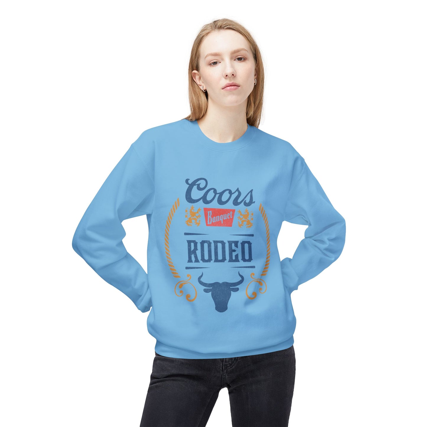 Unisex Midweight Softstyle Fleece Crewneck Sweatshirt Coors Banquet Rodeo