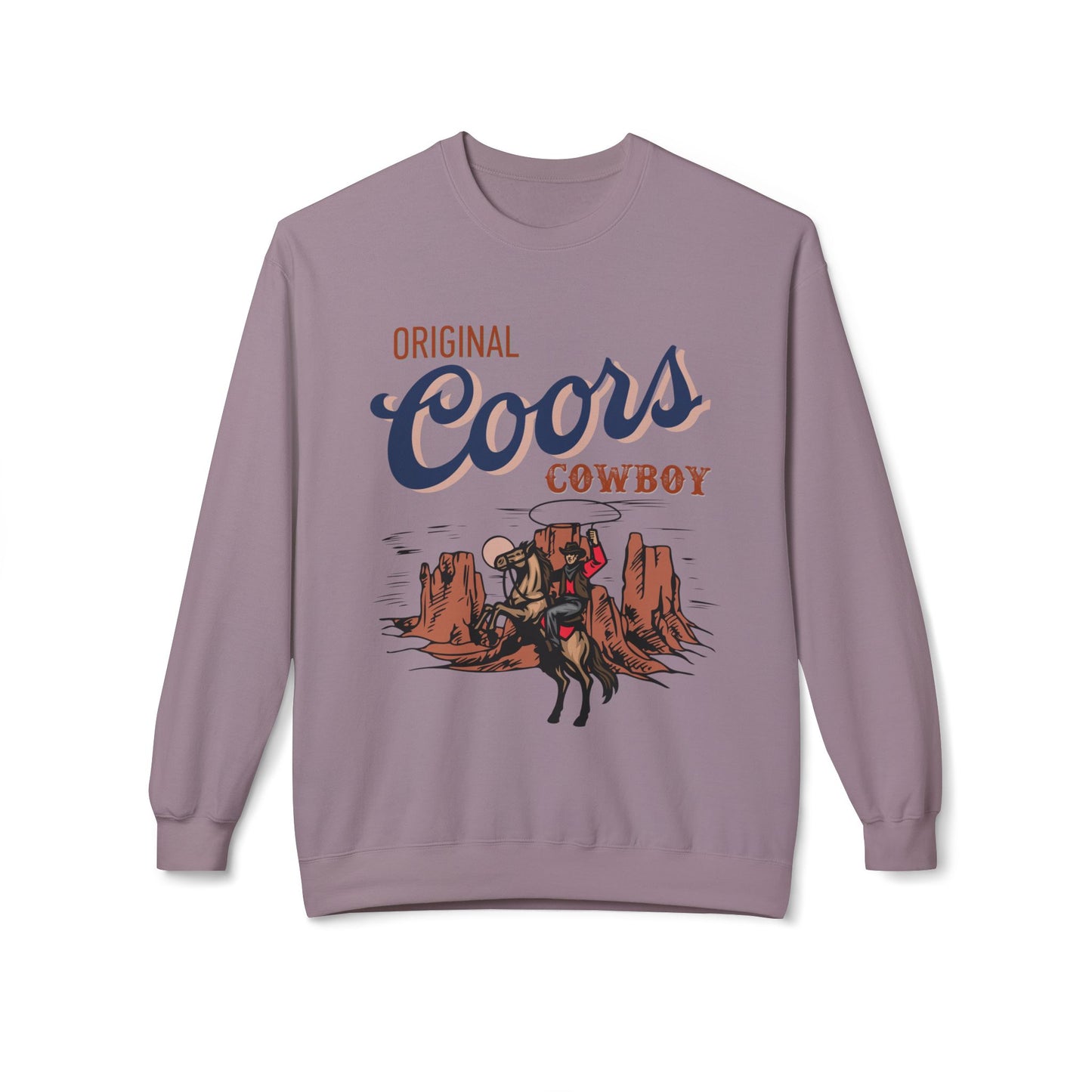 Unisex Midweight Softstyle Fleece Crewneck Sweatshirt Original Coors Cowboy