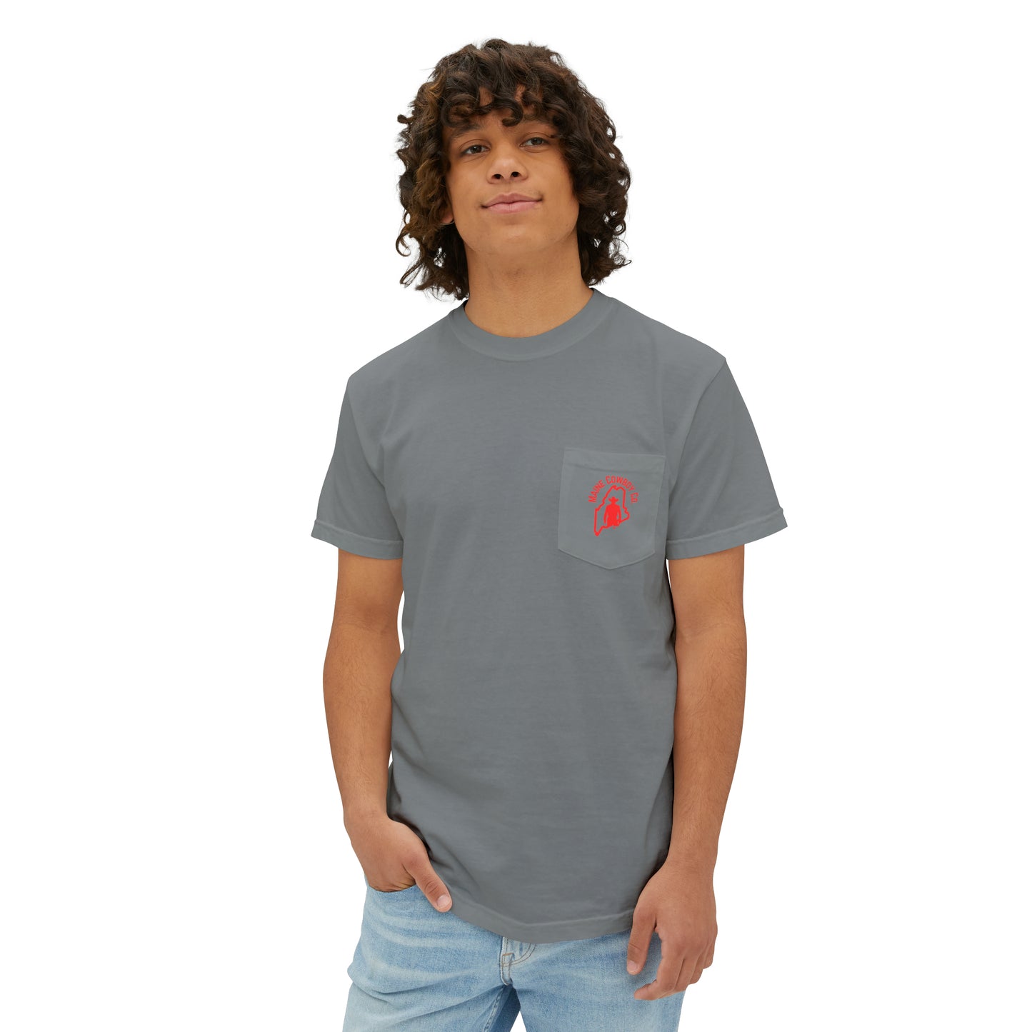 Pocket T-Shirt with Red Logo