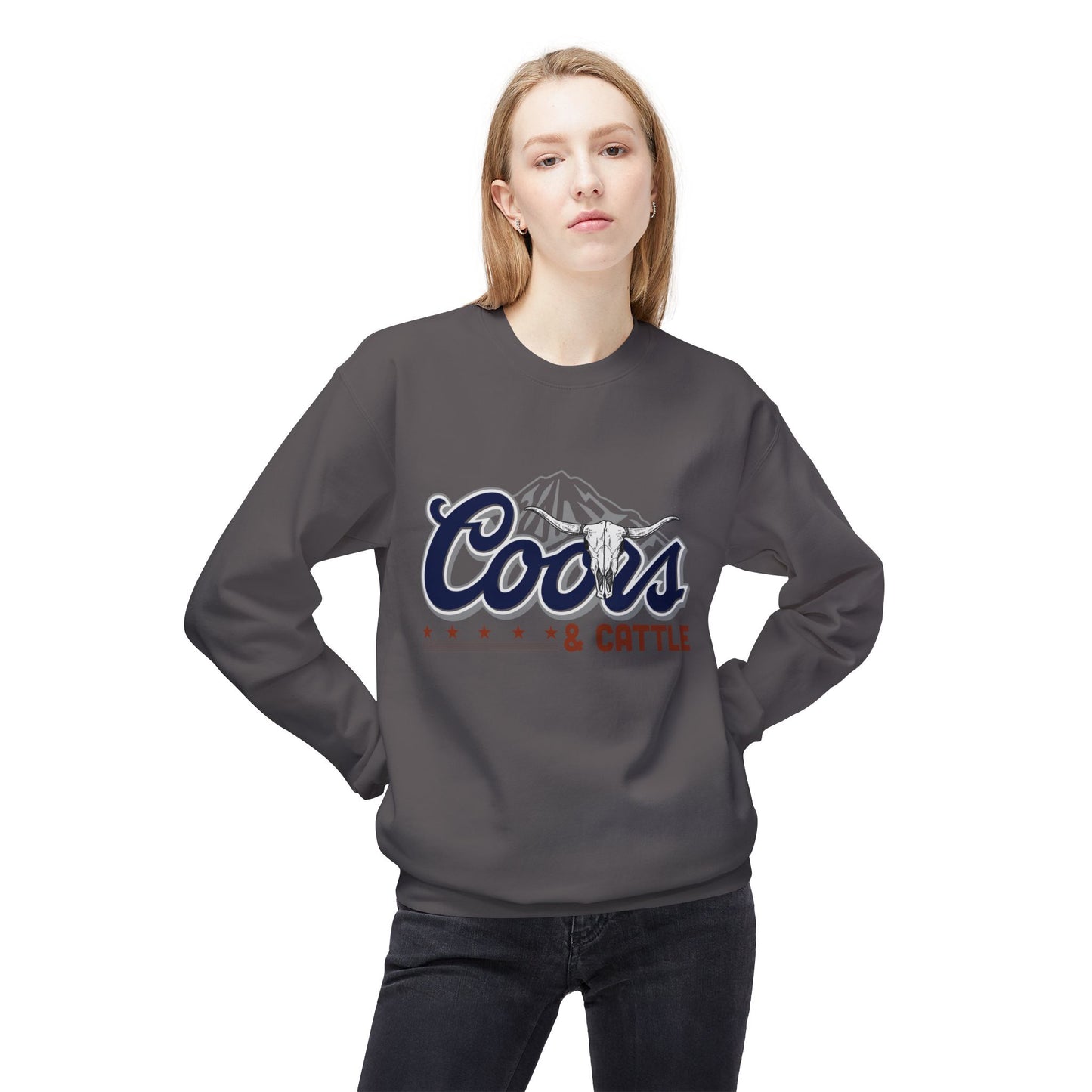 Unisex Midweight Softstyle Fleece Crewneck Sweatshirt Coors and Cattle 2