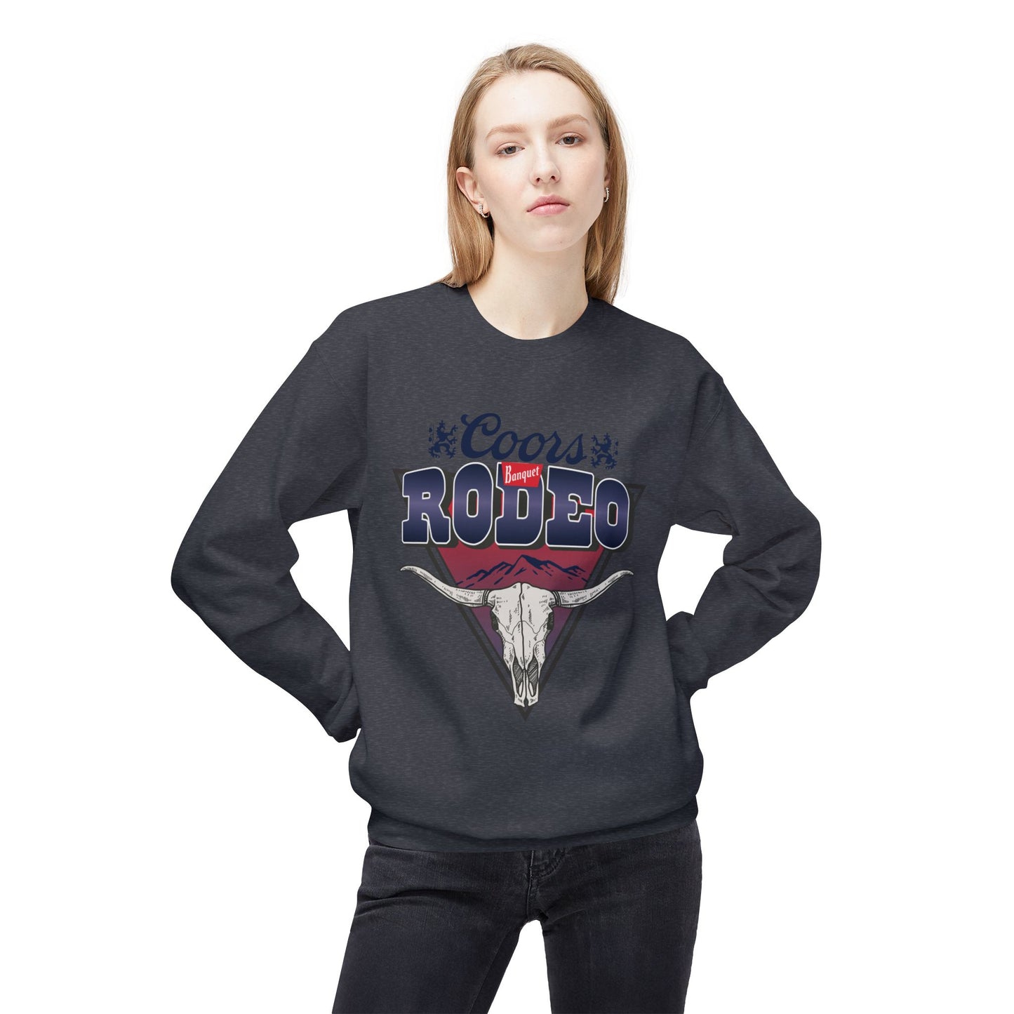 Unisex Midweight Softstyle Fleece Crewneck Sweatshirt Coors Banquet Rodeo