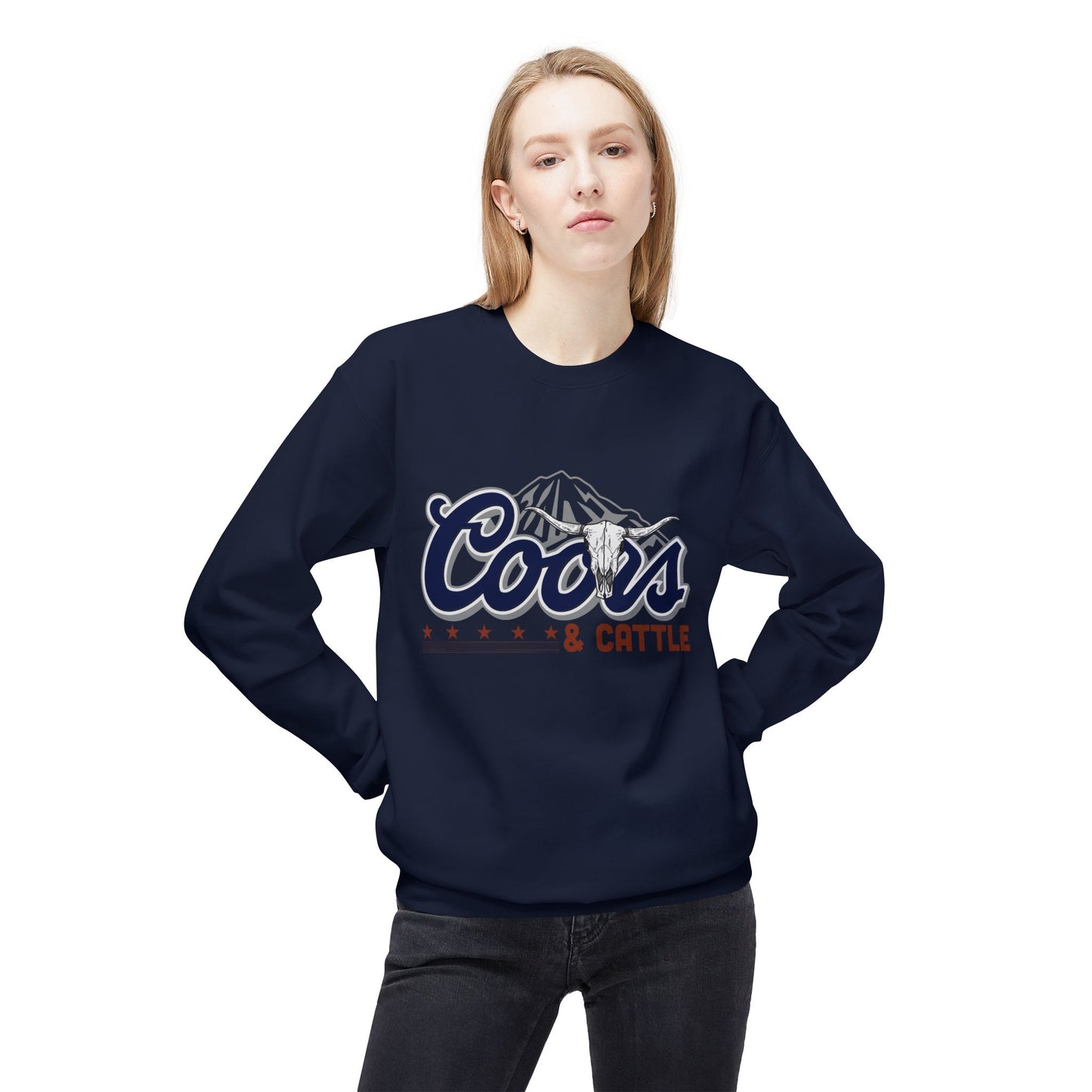 Unisex Midweight Softstyle Fleece Crewneck Sweatshirt Coors and Cattle 2